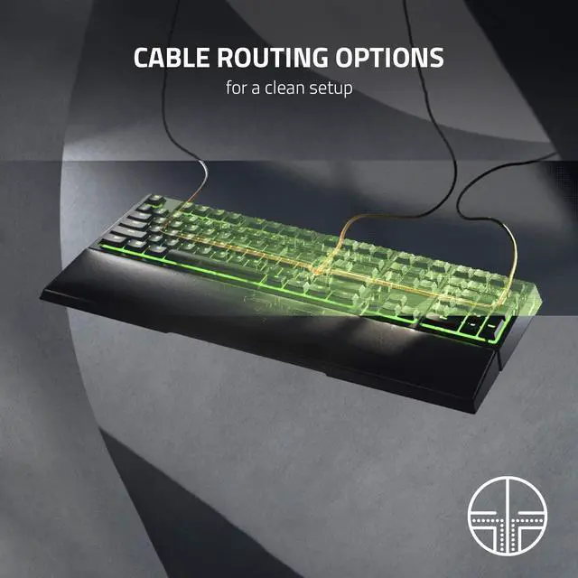 Alt view image 7 of 7 - Razer Ornata V2 Gaming Keyboard: Hybrid Mechanical Key Switches - Customizable Chroma RGB Lighting - Individually Backlit Keys - Detachable Plush Wrist Rest - Programmable Macros