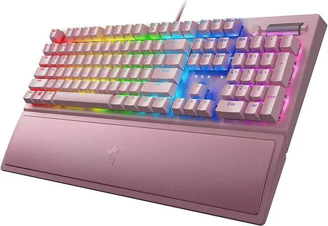 Alt view image 5 of 6 - Razer BlackWidow V3 Mechanical Gaming Keyboard: Green Mechanical Switches - Tactile & Clicky - Chroma RGB Lighting - Compact Form Factor - Programmable Macro Functionality - Quartz Pink