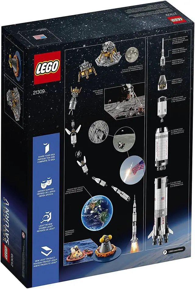 Alt view image 6 of 11 - LEGO Saturn V 21309 LEGO Ideas Nasa Apollo Saturn V 21309 Building Kit (1969 Piece) age 14 years and up