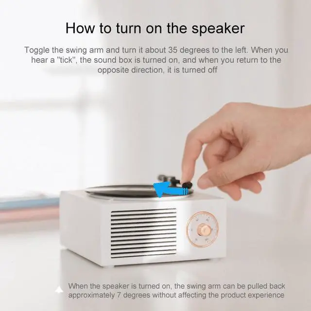 Alt view image 4 of 7 - B10 Atomic Bluetooth Speakers Retro Vinyl Player Desktop Wireless Creative Multifunction Mini Stereo Speakers