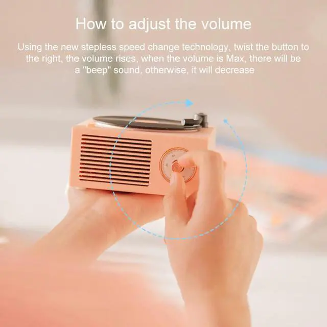 Alt view image 5 of 7 - B10 Atomic Bluetooth Speakers Retro Vinyl Player Desktop Wireless Creative Multifunction Mini Stereo Speakers