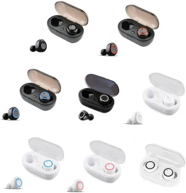 Alt view image 2 of 5 - Y50 Sports Outdoor TWS Bluetooth 5.0 Touch Wireless Headphones (White Red)