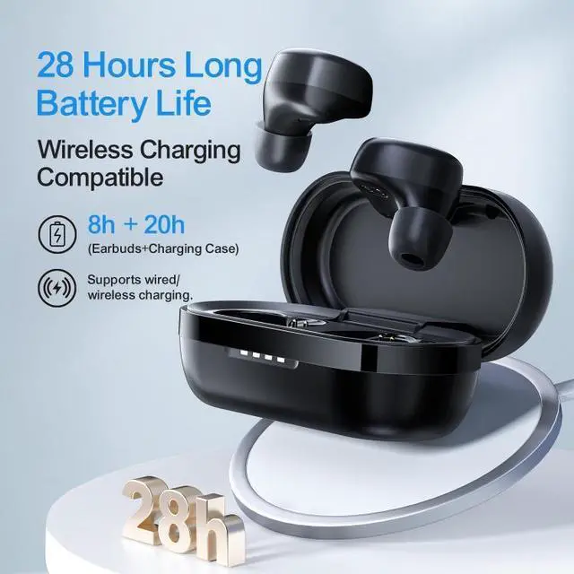 Alt view image 2 of 7 - JOYROOM JR-TL1 Pro TWS Touch Bluetooth Earphone with Charging Box & Lanyard (Black)