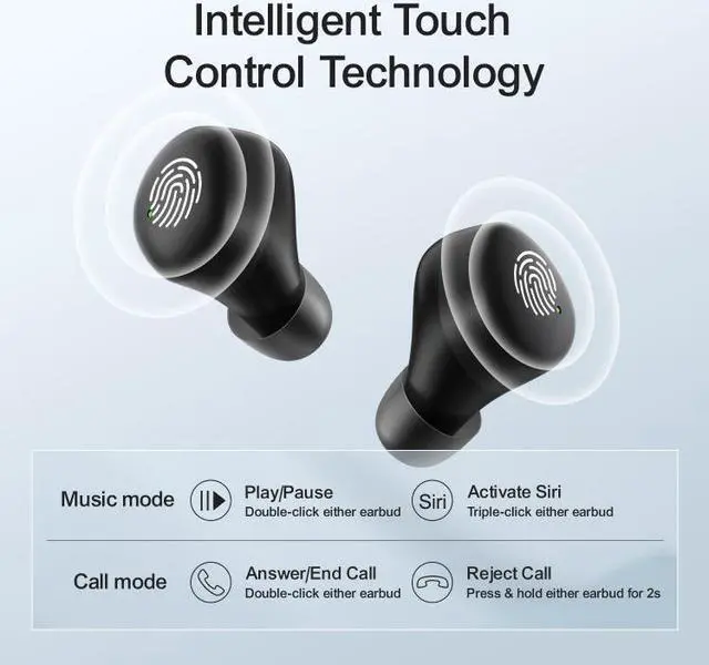 Alt view image 6 of 7 - JOYROOM JR-TL1 Pro TWS Touch Bluetooth Earphone with Charging Box & Lanyard (Black)