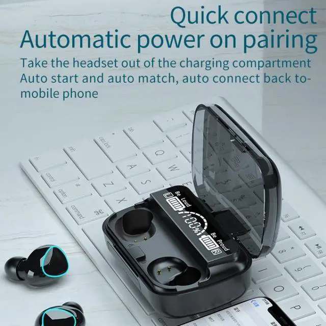 Alt view image 3 of 7 - M10 Bluetooth 5.1 TWS Digital Display Wireless Bluetooth Earphone with Charging Box, Support Touch & Siri & Battery Display (Green)