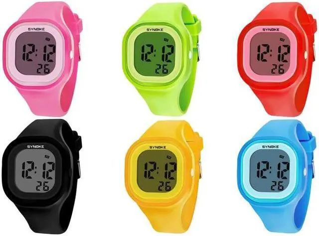 Alt view image 2 of 7 - SYNOKE 66896 Multifunctional Detachable Waterproof Luminous Student Watch (Pink)
