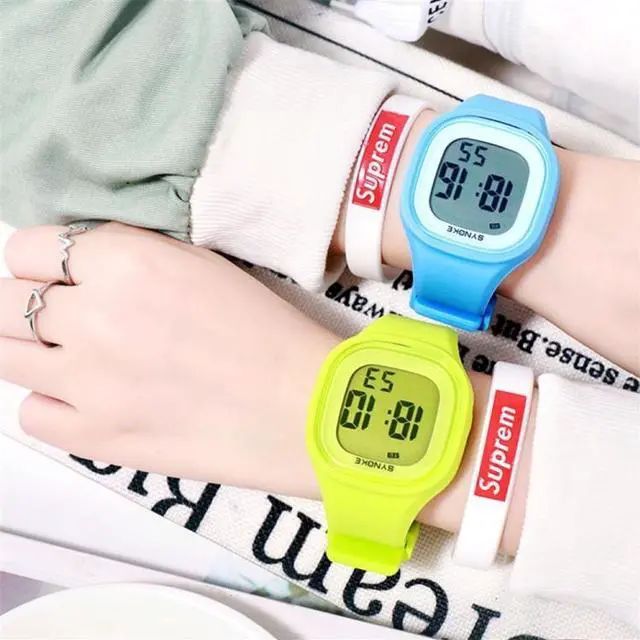 Alt view image 7 of 7 - SYNOKE 66896 Multifunctional Detachable Waterproof Luminous Student Watch (Pink)