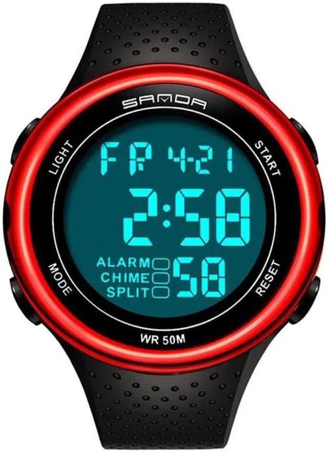 Alt view image 3 of 7 - SANDA 375 Watch For Male Students Simple Casual Electronic Watch Sports Waterproof Luminous Watch (Silver)