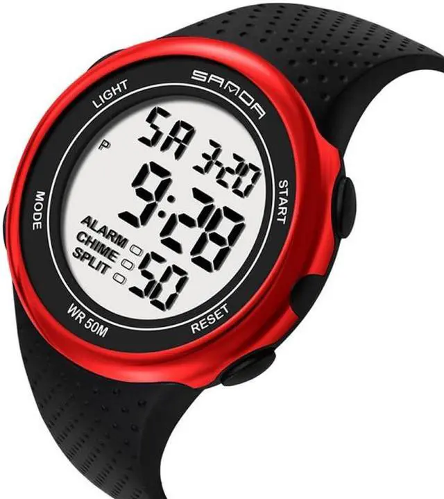 Alt view image 4 of 7 - SANDA 375 Watch For Male Students Simple Casual Electronic Watch Sports Waterproof Luminous Watch (Silver)