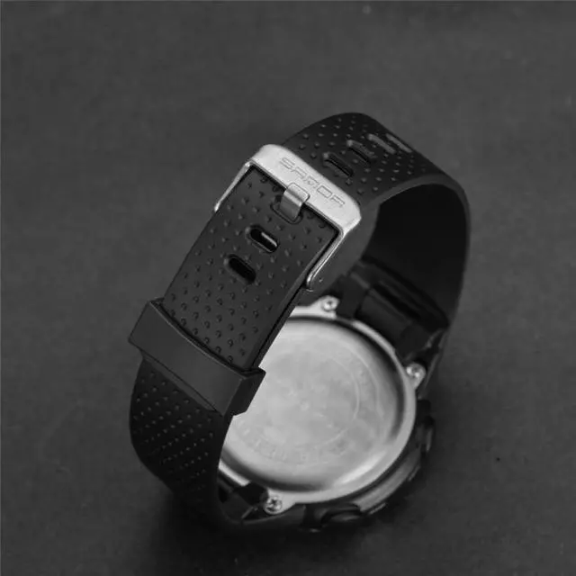 Alt view image 7 of 7 - SANDA 375 Watch For Male Students Simple Casual Electronic Watch Sports Waterproof Luminous Watch (Silver)