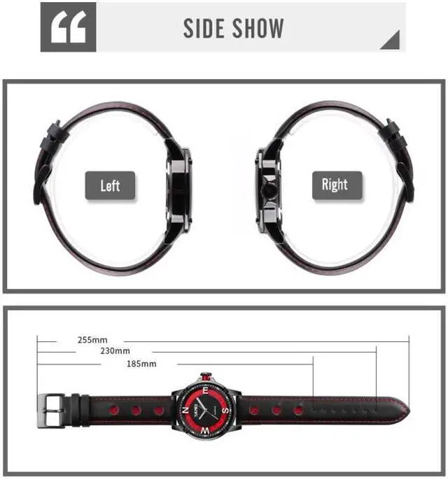 Alt view image 2 of 6 - SKMEI 9211 Fashion Sports Stereo Dial Luminous Pointer Creative Watch Business Trend Men Quartz Watch (Red)