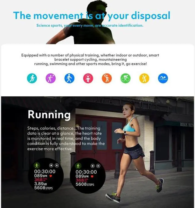 Alt view image 3 of 7 - Rogbid Rowatch 1 1.4 inch IPS Screen Smart Watch, Support Blood Pressure Monitoring/Sleep Monitoring (Pink)