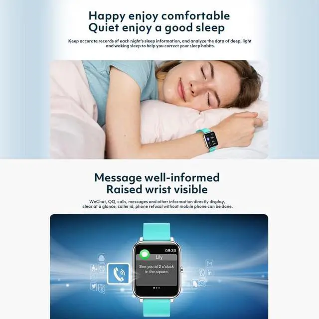 Alt view image 4 of 7 - Rogbid Rowatch 1 1.4 inch IPS Screen Smart Watch, Support Blood Pressure Monitoring/Sleep Monitoring (Pink)