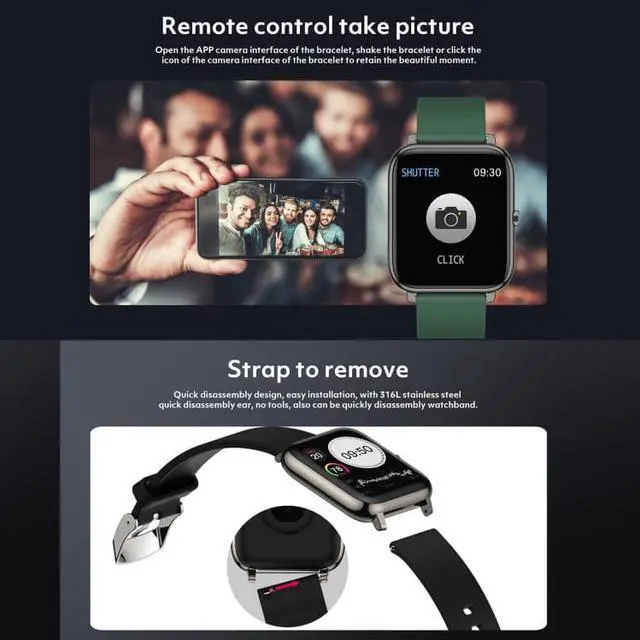 Alt view image 6 of 7 - Rogbid Rowatch 1 1.4 inch IPS Screen Smart Watch, Support Blood Pressure Monitoring/Sleep Monitoring (Pink)