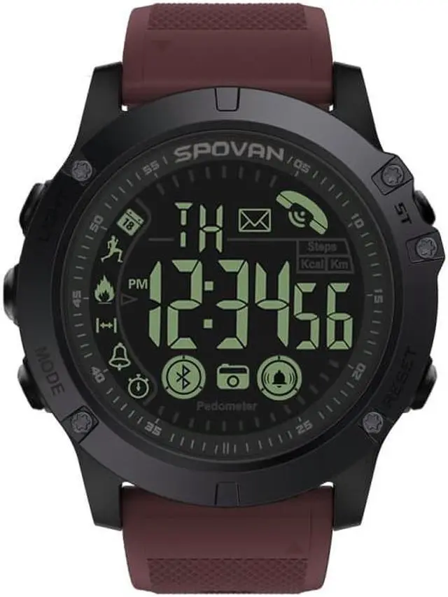 Alt view image 2 of 7 - PR1-2 1.24 inch IP68 Waterproof Sport Smart Watch, Support Bluetooth / Sleep Monitor / Call Reminder (Red)