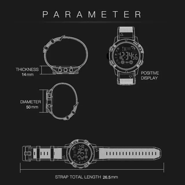 Alt view image 7 of 7 - PR1-2 1.24 inch IP68 Waterproof Sport Smart Watch, Support Bluetooth / Sleep Monitor / Call Reminder (Red)