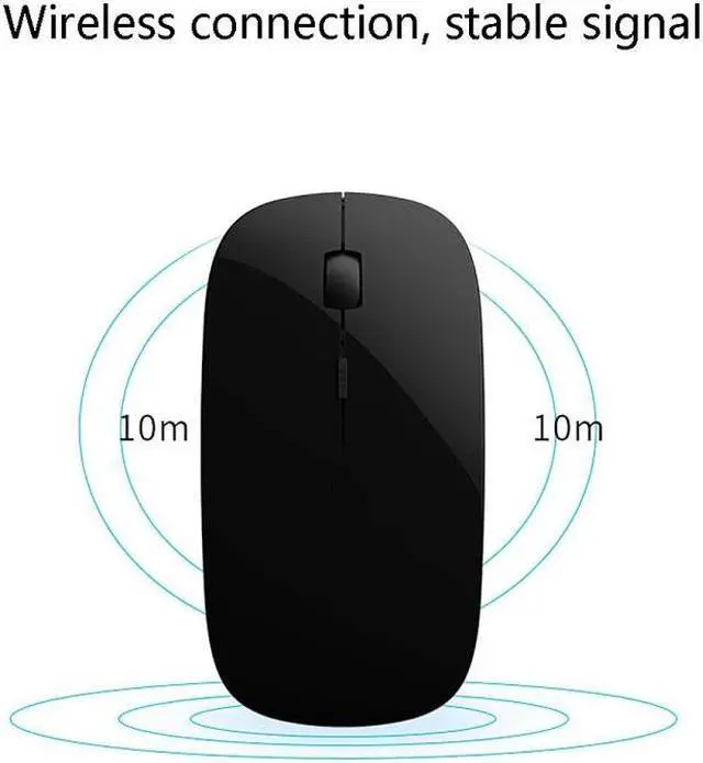 Alt view image 3 of 6 - MF-822 2.4G Wireless Mouse 4 Keys Mute Office Ultra-Thin Mouse (Black)