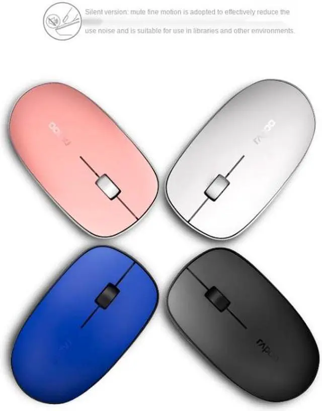 Alt view image 5 of 7 - Rapoo M200G 1300 DPI 3 Keys Silent Wireless Mouse (Blue) Black