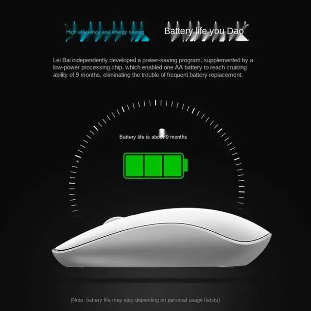 Alt view image 4 of 7 - Rapoo M200G 1300 DPI 3 Keys Silent Wireless Mouse (Blue) Black