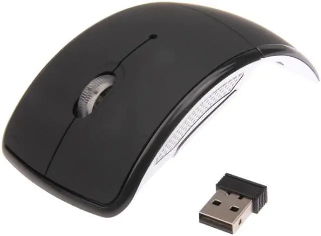Main image of Wireless 2.4GHz 800-1200-1600dpi Snap-in Transceiver Folding Wireless Optical Mouse / Mice(Black)