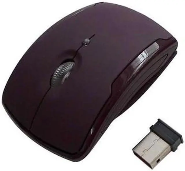 Alt view image 3 of 5 - Wireless 2.4GHz 800-1200-1600dpi Snap-in Transceiver Folding Wireless Optical Mouse / Mice(Black)