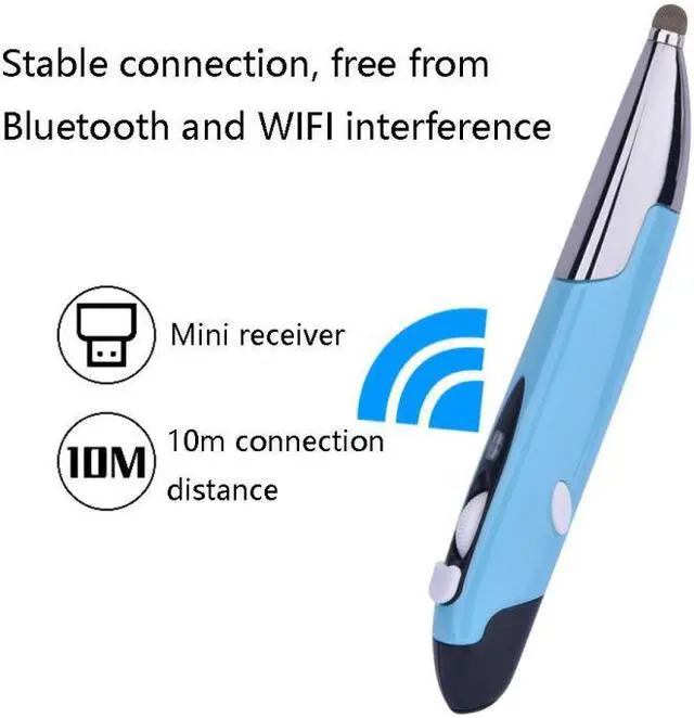 Alt view image 3 of 6 - PR-06S Voice Control AI Wis Mouse Handwriting Wireless Mouse (Blue) Black