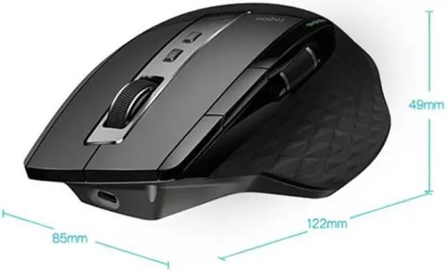 Alt view image 3 of 7 - Rapoo MT750 Pro 3200 DPI Bluetooth Wireless Mouse Gaming Laptop Large-hand Mouse, Support Qi Wireless Charging (Black)