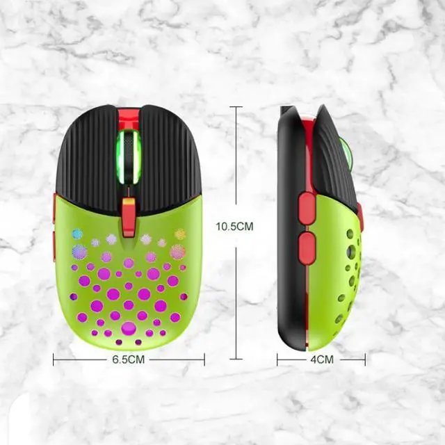 Alt view image 3 of 7 - K-Snake BM900 6 Keys 2.4G Wireless Charging Beetle Mouse Glowing Gaming Mouse (Pink)