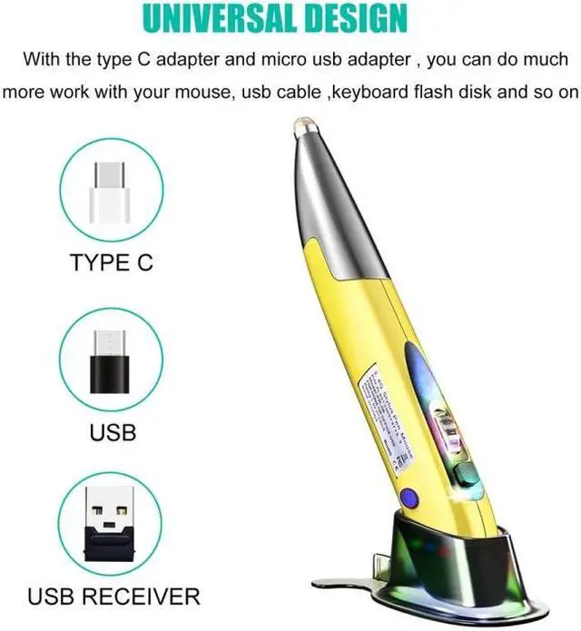 Alt view image 4 of 7 - PR-A18 2.4G Charge Mouse Pen Handwritten Glow Wireless Mouse Pen (Purple)