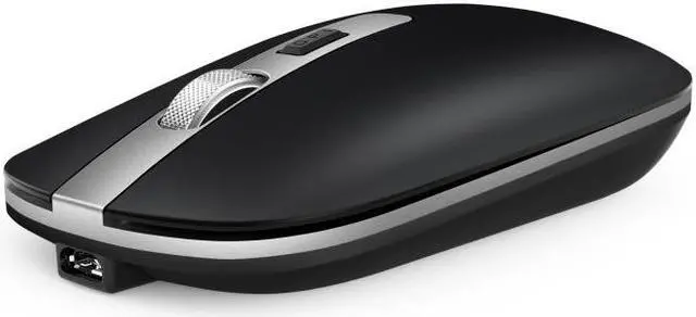 Alt view image 2 of 7 - HXSJ M30 Rechargeable Wireless Mouse Metal Wheel Mute 2.4G Office Mouse 500 mAh Built-in Battery (Grey)