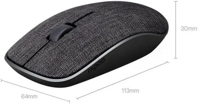 Alt view image 3 of 6 - Rapoo M200GPlus 1300 DPI Multi-modes Bluetooth + 2.4G Fabric Wireless Bluetooth Office Mouse (Obsidian Black)