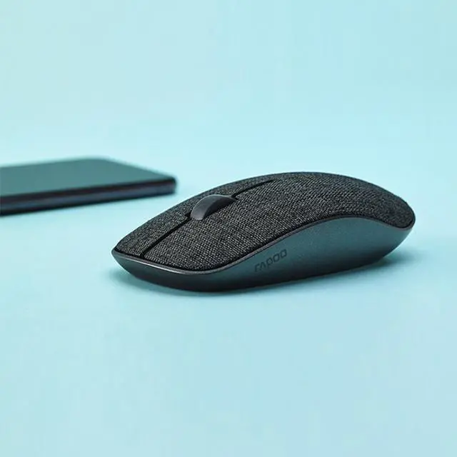 Alt view image 2 of 6 - Rapoo M200GPlus 1300 DPI Multi-modes Bluetooth + 2.4G Fabric Wireless Bluetooth Office Mouse (Obsidian Black)