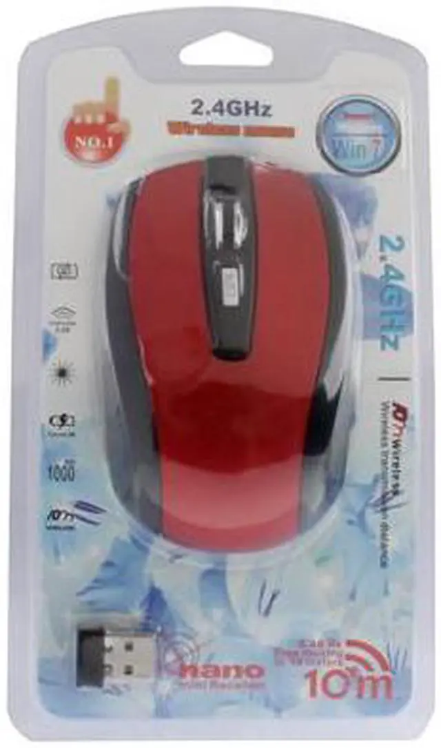 Alt view image 6 of 6 - 2.4 GHz 800~1600 DPI Wireless 6D Optical Mouse with USB Mini Receiver, Plug and Play, Working Distance up to 10 Meters