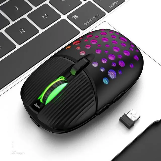 Main image of K-Snake BM900 6 Keys 2.4G Wireless Charging Beetle Mouse Glowing Gaming Mouse (Black)