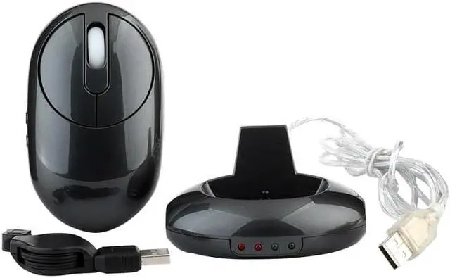 Main image of MZ-012 2.4G 1200 DPI Wireless Rechargeable Optical Mouse with 3 Ports USB HUB / Charging Dock (Grey)