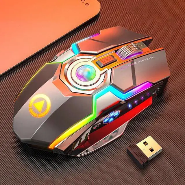 Main image of YINDIAO A5 2.4GHz 1600DPI 3-modes Adjustable Rechargeable RGB Light Wireless Silent Gaming Mouse (Grey)