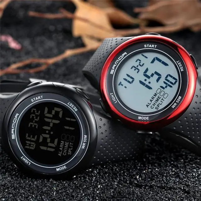 Alt view image 5 of 7 - SANDA 375 Watch For Male Students Simple Casual Electronic Watch Sports Waterproof Luminous Watch (Silver)