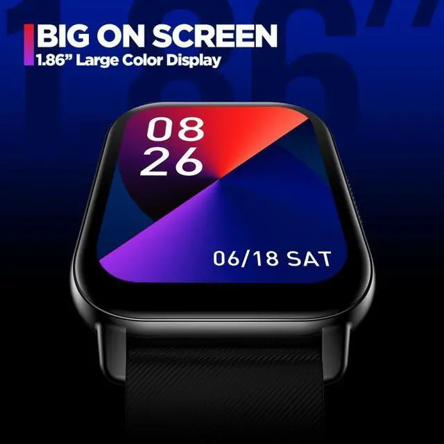 Alt view image 2 of 7 - Zeblaze Btalk 1.86 inch Large Color Display Voice Calling Health and Fitness Smart Watch (Black)