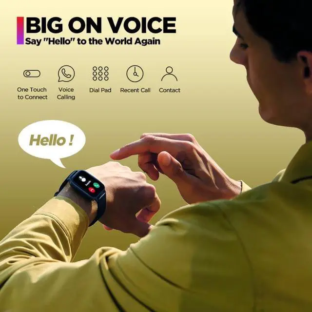 Alt view image 4 of 7 - Zeblaze Btalk 1.86 inch Large Color Display Voice Calling Health and Fitness Smart Watch (Black)