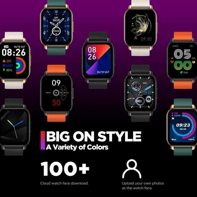 Alt view image 5 of 7 - Zeblaze Btalk 1.86 inch Large Color Display Voice Calling Health and Fitness Smart Watch (Black)