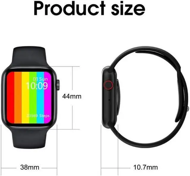 Alt view image 5 of 7 - W26 1.75 inch IPS Color Screen Smart Watch, Life Waterproof, Support Temperature Monitoring/Heart Rate Monitoring/Blood Pressure Monitoring/Sleep Monitoring (Black)
