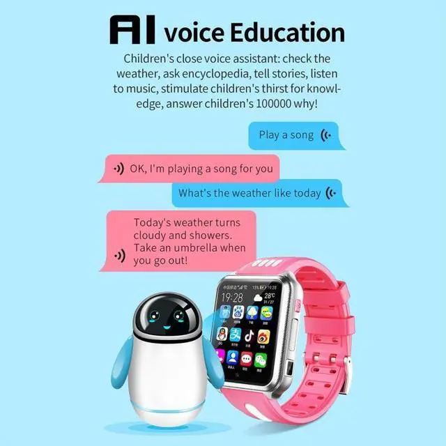 Alt view image 4 of 7 - W5 1.54 inch Full-fit Screen Dual Cameras Smart Phone Watch, Support SIM Card / GPS Tracking / Real-time Trajectory / Temperature Monitoring, 1GB+16GB 1GB+16GB (Black Blue)