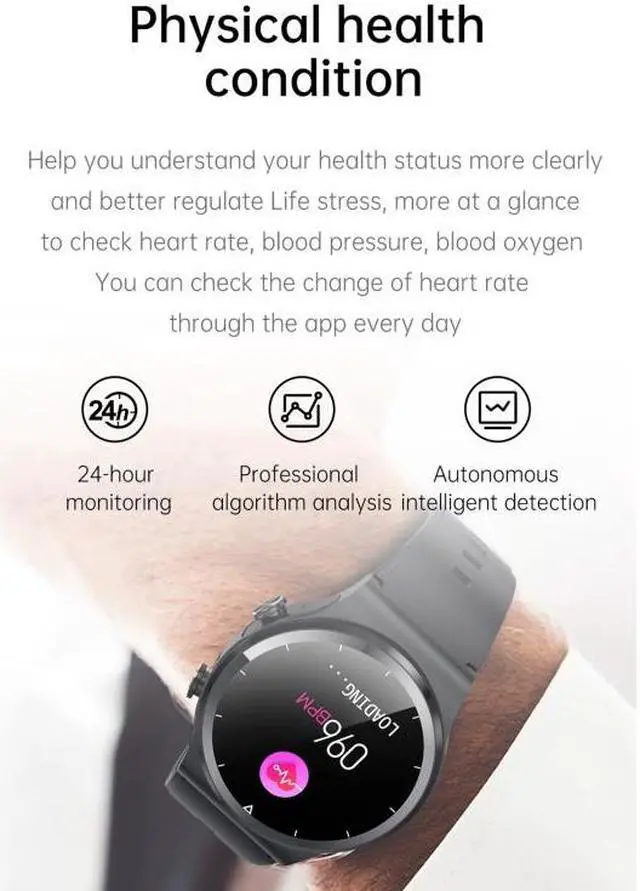Alt view image 6 of 7 - GT69 1.3 inch IPS Touch Screen IP67 Waterproof Bluetooth Earphone Smart Watch, Support Sleep Monitoring / Heart Rate Monitoring / Bluetooth Call (Silver Steel Band)