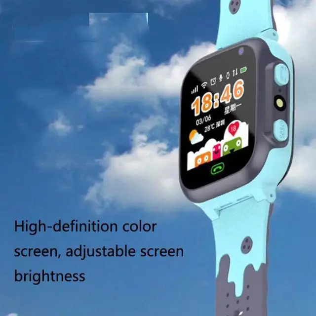 Alt view image 7 of 7 - A111-Z1 Children Smart Positioning Plug-In Cartoon Call For Help Multi-Function Watch Phone (Blue) Black