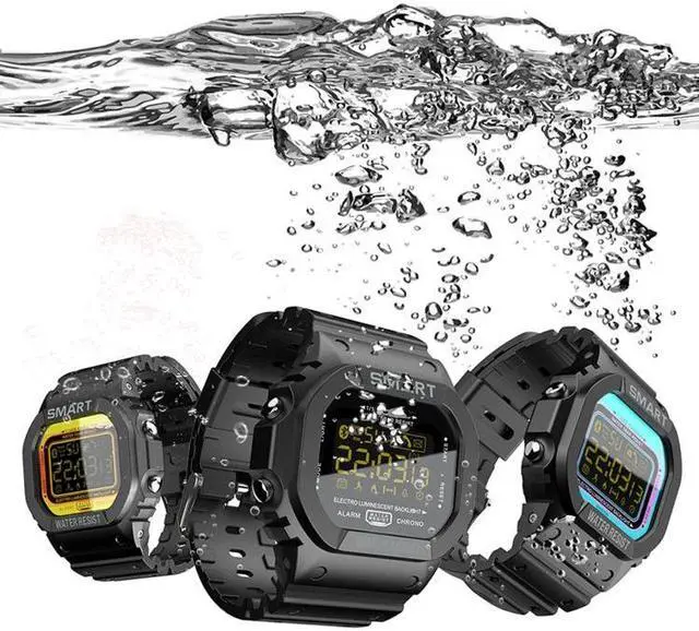 Alt view image 5 of 7 - Lokmat MK22 1.21 inch FSTN LCD Screen 50m Waterproof Smart Watch, Support Information Reminder / Remote Camera / Sport Record (Orange)