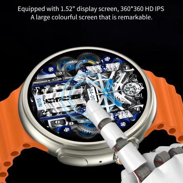Alt view image 2 of 7 - Z78 Ultra 1.52 inch Round Screen HD Smart Watch Supports Heart Rate/Blood Oxygen Monitoring (Black)