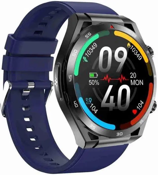 Main image of ET450 1.39 inch IP67 Waterproof Silicone Band Smart Watch, Support ECG / Non-invasive Blood Glucose Measurement ET450 (Blue) (Blue) Black