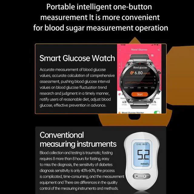 Alt view image 5 of 7 - ET450 1.39 inch IP67 Waterproof Silicone Band Smart Watch, Support ECG / Non-invasive Blood Glucose Measurement ET450 (Blue) (Blue) Black
