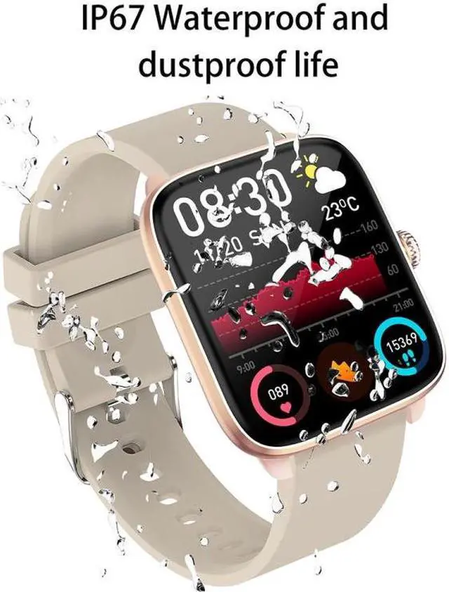 Alt view image 5 of 7 - T20 1.96 inch IP67 Waterproof Silicone Band Smart Watch, Supports Dual-mode Bluetooth Call / Heart Rate Monitoring (Pink)