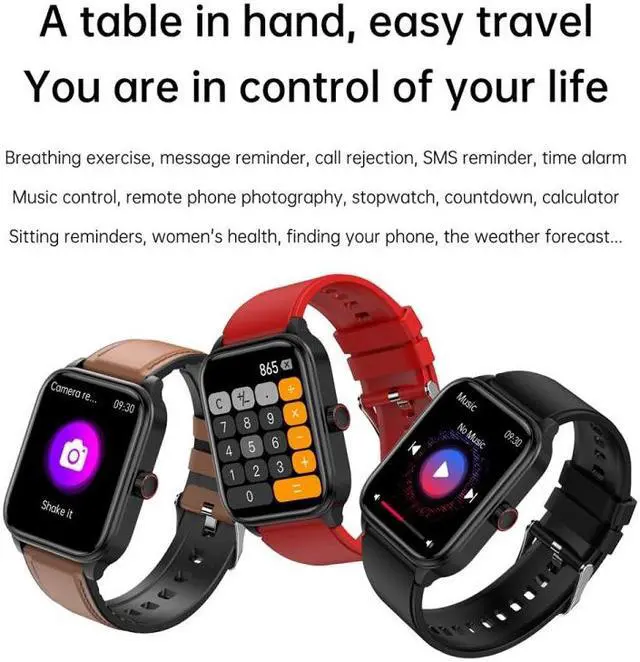 Alt view image 3 of 7 - ET540 1.91 inch IP67 Waterproof Silicone Band Smart Watch, Support ECG / Non-invasive Blood Glucose Measurement ET540 (Black) (Black)